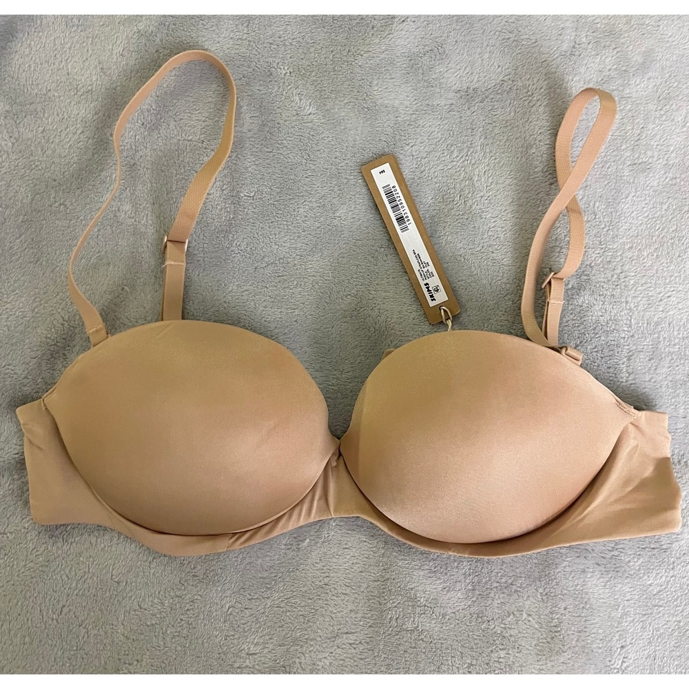 SKIMS 34B Ultimate Push-Up Strapless Bra Clay Beige Underwire BA-BAN-9056 NWT